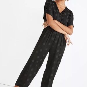 Madewell Black Polka Dot Jumpsuit Size Large